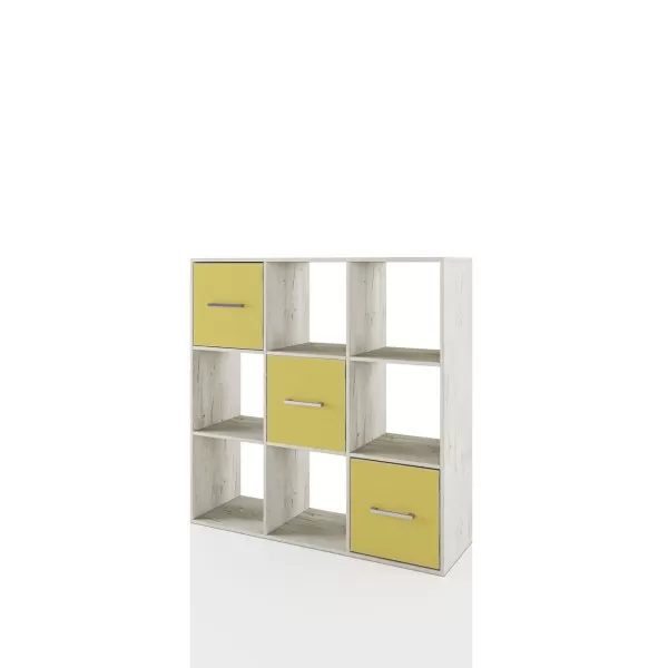 Libreria bassa moderna bianco legno LB3