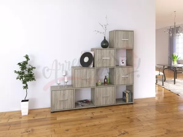 Libreria soggiorno moderna in legno Setten