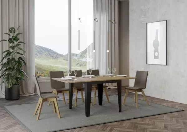 Impero Libra Noix tavolo da pranzo allungabile 90x90-180cm legno
